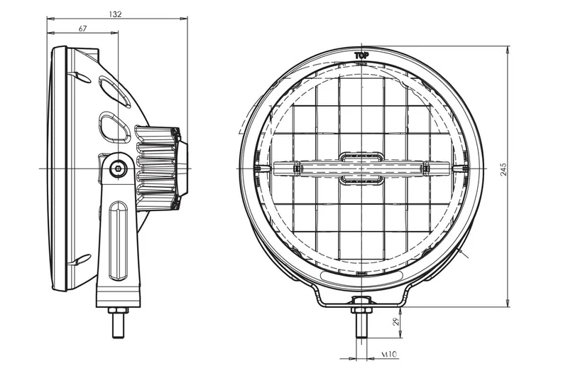 LED verstraler &ndash; witte ring+streep dagrijverlichting 12-24v - 61 - WD-5052