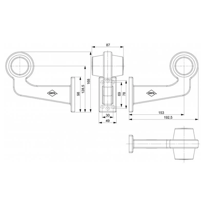 LED dark pendellamp rechts, haakse steel, 12-24v - 86 3 - MB-1012DRA