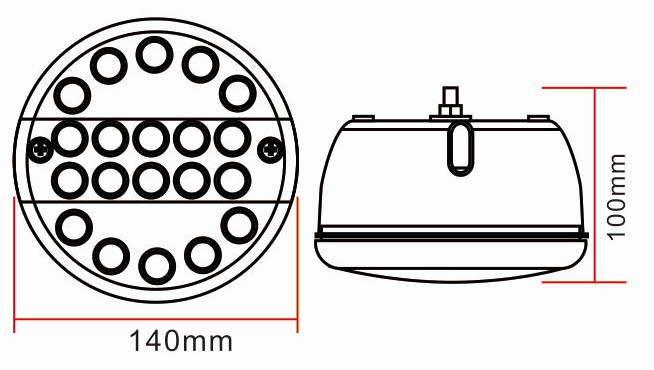 LED achteruitrijlicht (*OL) - Hamburger achterlicht aspock tralert 4 5 - 140WSTIM