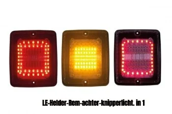 Helder-rem-achter-knipperlicht. in 1 (*LE) - Izeled 3 chamber tail light with clear lens a - LE-Helder-rem-achter-knipper. (SKU: 800108)