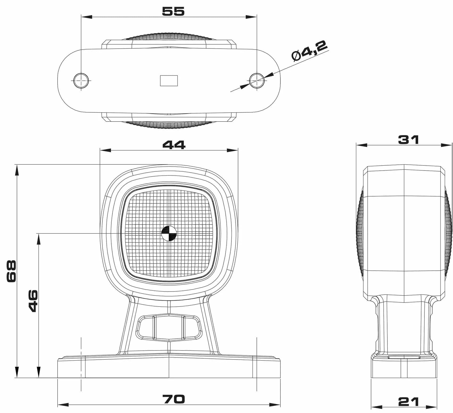 LED breedtelamp compact - Mb 2550rw tekening -  MB-2550RW