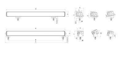 LED Lightbar Stratos - Technische tekening ld9 1033 -  LD9-1033RA