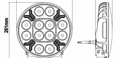 LED Ypsilon 12LED amber-wit met flitser 8000lm - Verstraler ypsilon series wd 12080 09 - WD-12080.1